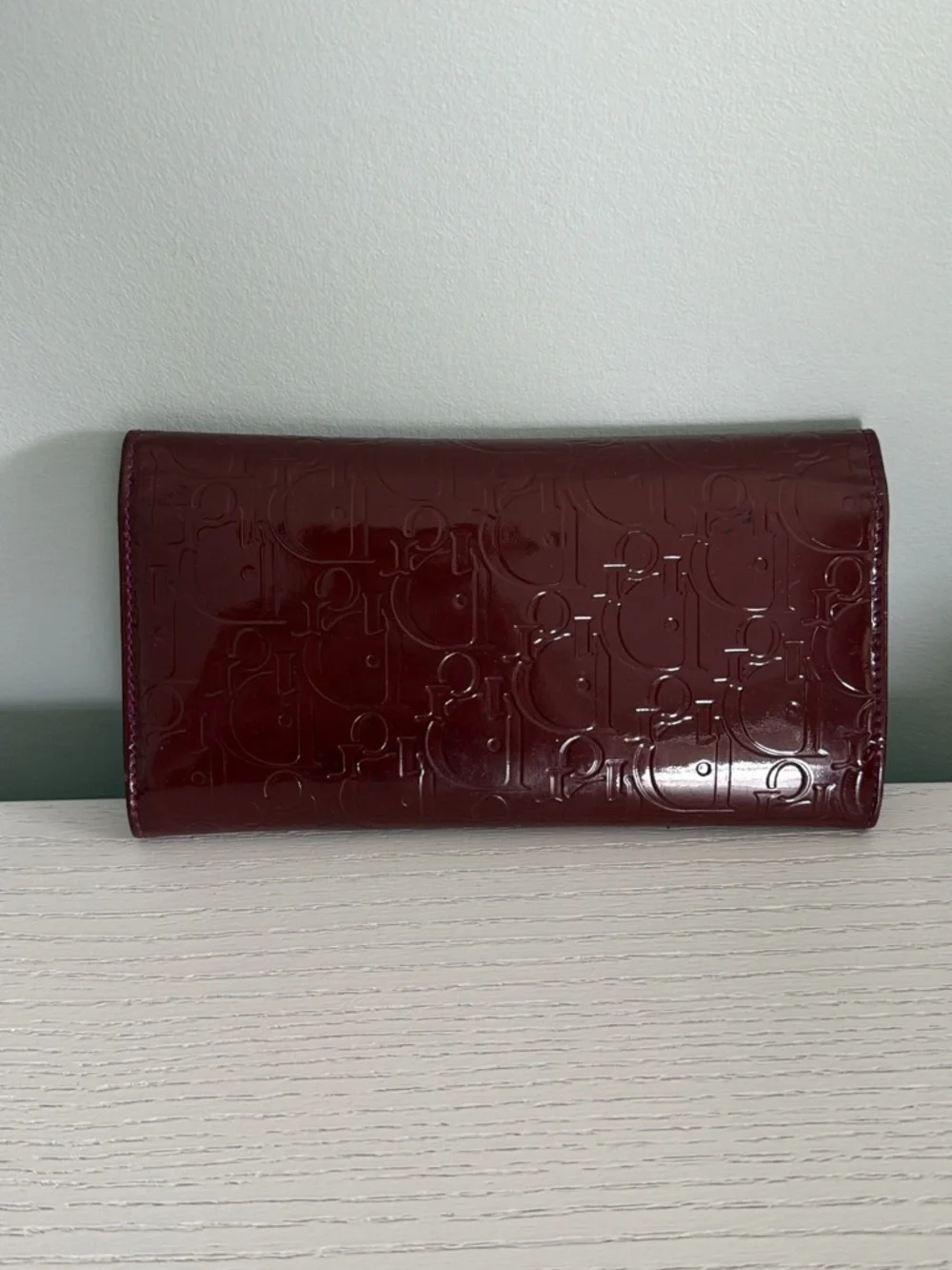 Dior Burgundy Patent Leather Long Wallet - Picture 2 of 7